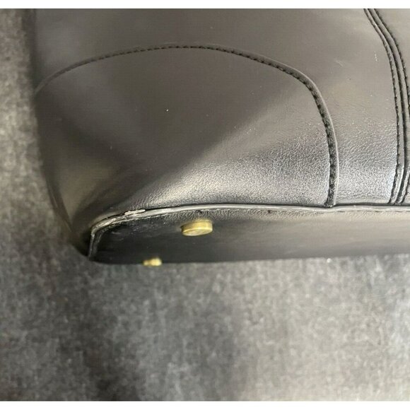 Frye and Co. Core Satchel Large Tote Black Faux Leather Bag - Picture 16 of 16